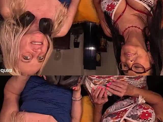 Masturbation pleasure in the studio with us old ladies