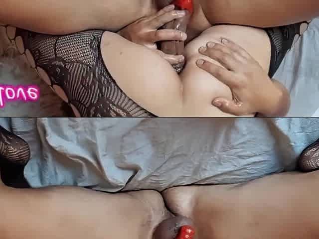 Me rompen el culo bien rico...doble penetracion real.