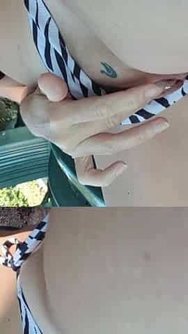 Sunbathing with Silent Orgasm at Public Place