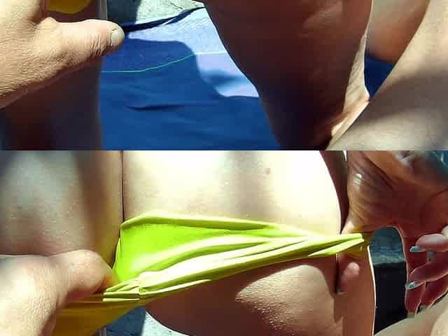 Nia Gets a Big Load of Tanning Lotion All Over Her Ass