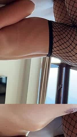Surprise From a Slut in Fishnet Stockings
