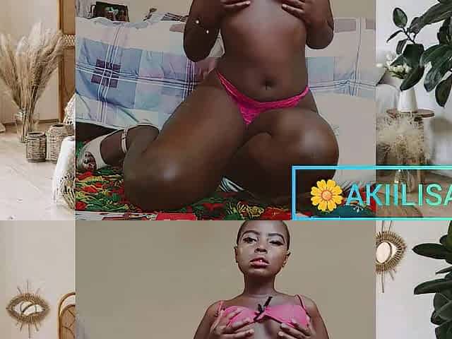 Excited hottie AKIILISA rubs her vagina to a loud climax