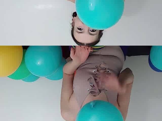 Gypsy Dolores plays with balloons, laughable attempt on a balloon fetish clip