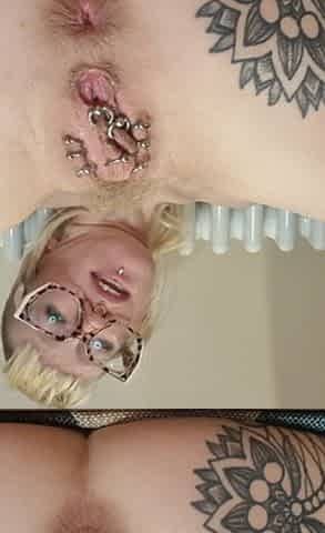 Tattooed & Pierced Girl Fists Her Arsehole & Attempts Two Dildo Dap Solo