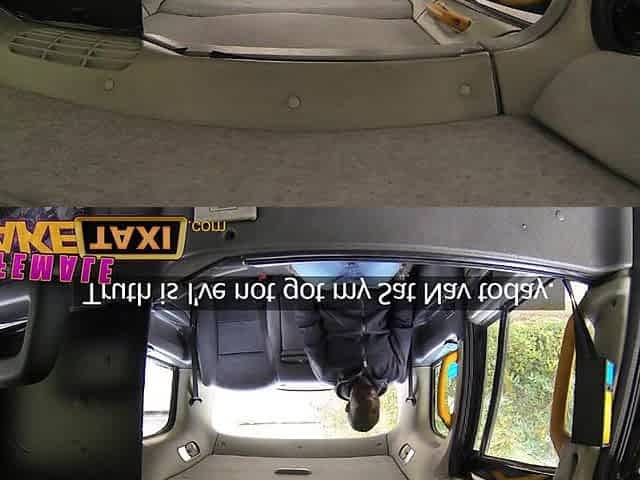 FemaleFakeTaxi Nasty cab driving honey screws ebony knob in countryside