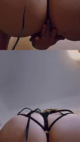 Gutsy UK Hotwife Bows Over & Shows Off Chunky Moist Butt in Ebony Underware