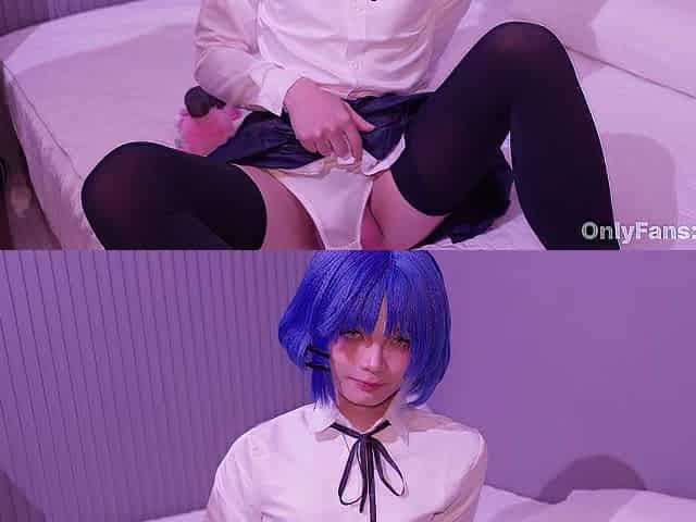 Bocchi the Alt!-Large Ramrod Femboy Ryo Yamada Cosplay Pegging Petite Rod Dude to Jizz flow