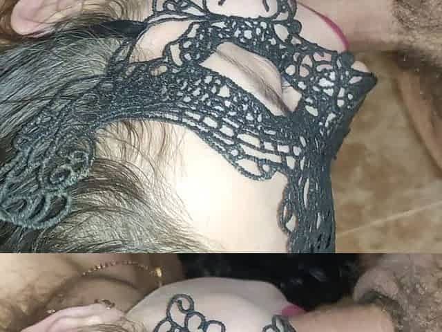 Pussy Licking in Bathroom, a Horny Black-haired