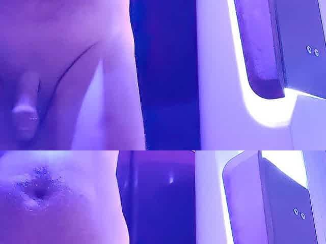 Tanning salon. Caught on camera Dancing in tanning couch
