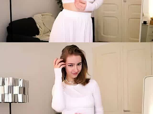 Cute curly brunette solo webcam masturbation