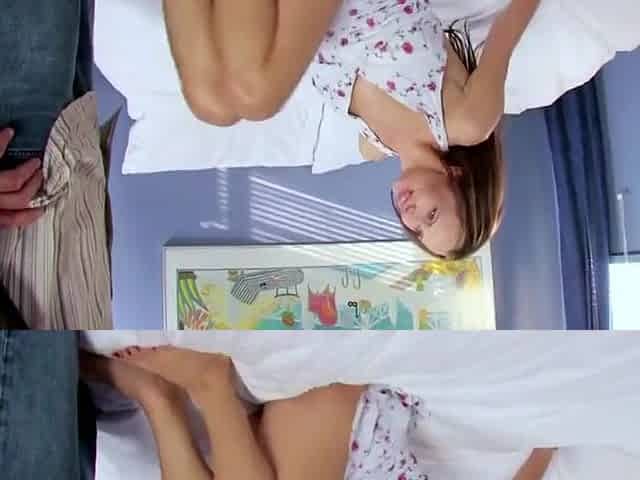 Lingerie Wearing Babe Gets Tit Fucked And Pussy Screwed