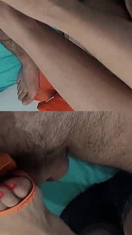Hot Wife in Flip Flops Footjob POV
