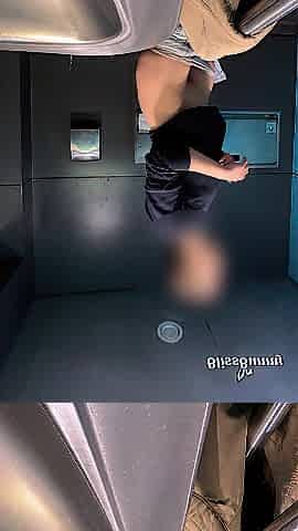 Drilled For Cash Lustful College Hotty in the Public Water closet