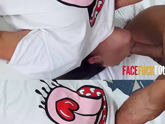Breasty Colombian Chick Overspread In Drool After Sloppy Oral job On Giant White Jock