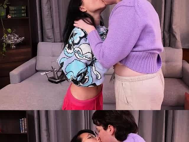 Busty Kirby gives cunnilingus and rimjob to her Asian GF