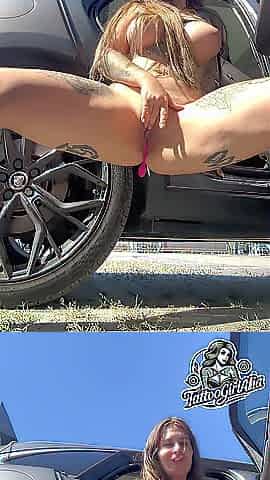 Explosive squirt on the highway, filmed quietly and nearly got caught