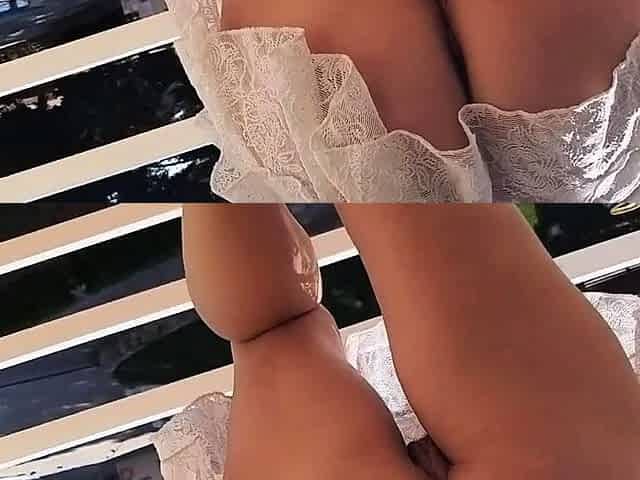Public Pussy Tanning - No Panties Hotel Balcony Show