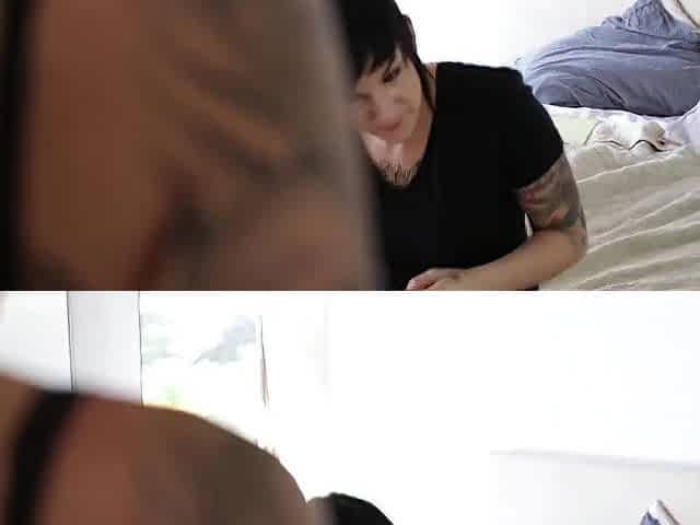 Tattooed Lesbian Goths Slip Their Tongues Into Soft Pussy