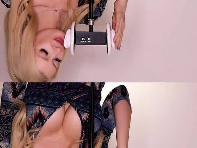 Big Boobed Blonde Masturbates With A Dildo In The Bathroom