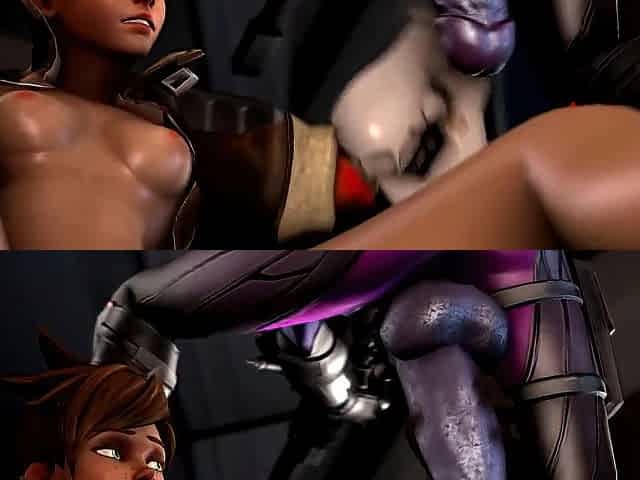NYL-Tracer, Widow, Compassion CG Futanari Animation