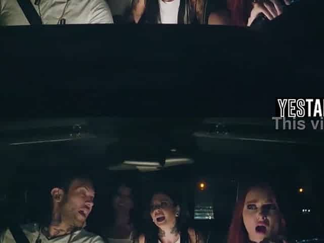 Tiny redhead gal got railed in a hardcore foursome with her ghost allies