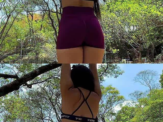 Concupiscent Colombian screws with a stranger outdoors and lets him creampie her