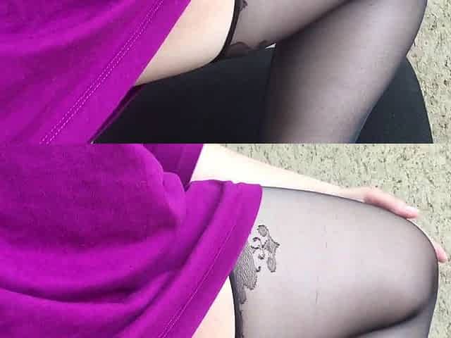 Anya Masturbates While Standing in Stockings