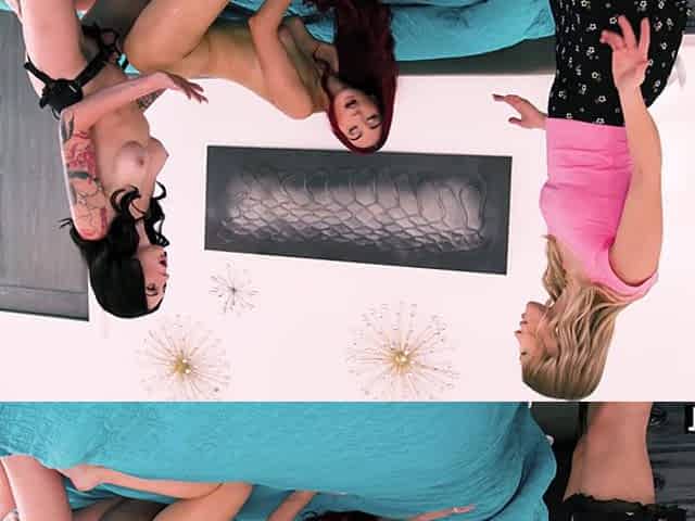 MILF and wife strapon fucking their BFF