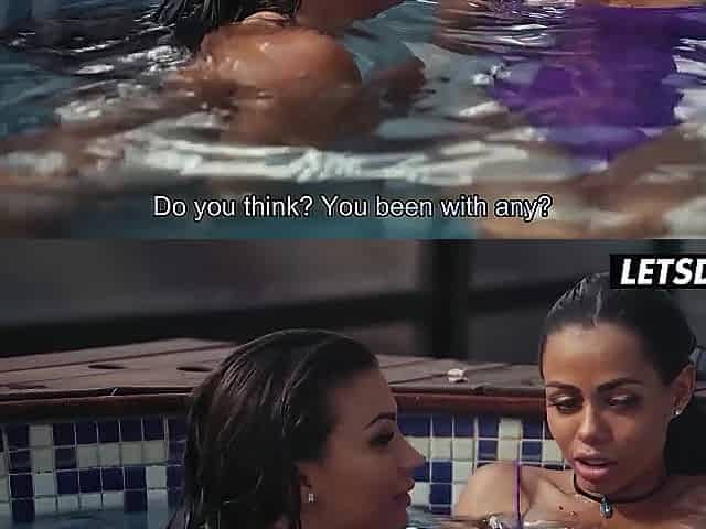 Tattooed Cuties Kiss & Lick to Shivering Orgasms In The Pool - A CUTIE KNOWS