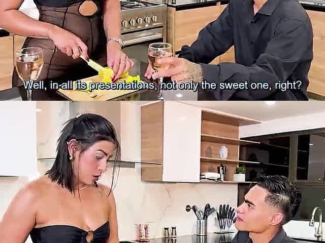 Wife banged in the kitchen during the time that preparing dinner - Kylei Ellish and Danyel Mast