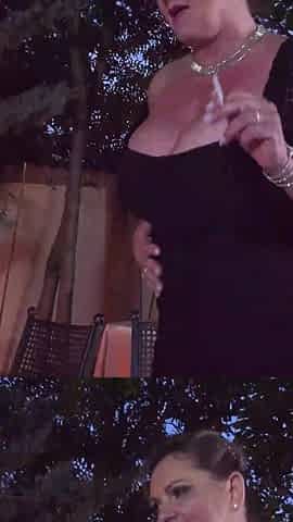 Chubby with Big Tits Seduces Him to Fuck Outside