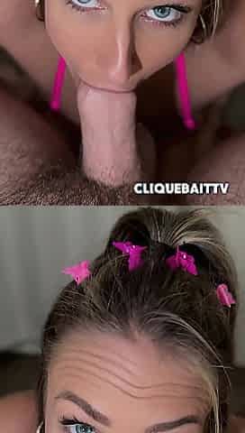 Model gives evening blowing swallowing massive load