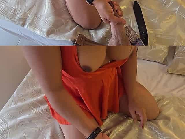 Amazing latina babe with a pretty face seduces her neighbour and has a wild sex in bed