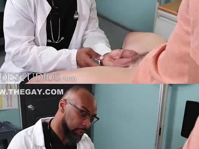 Juicy Ebony Doctor Solves A Swollen Ballsack With His Bbc