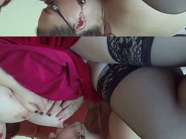 Busty brunette with big boobs rides cock