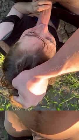 Amateur redhead fanal danceing in public