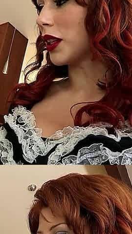 A redhead cleaning lady fucks an old guy at rehearsal work