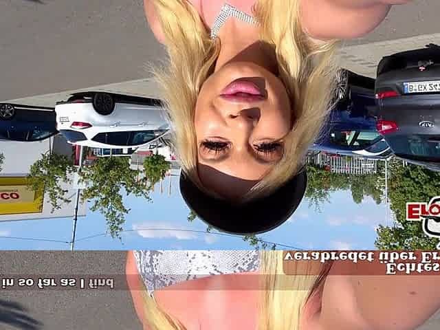 German blond Fitness cutie picked up User on Street for outdoor sex