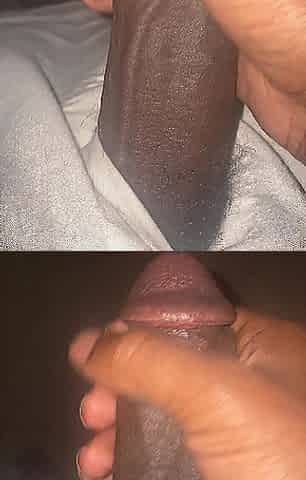 Wanking my Shiny Ebony Cock