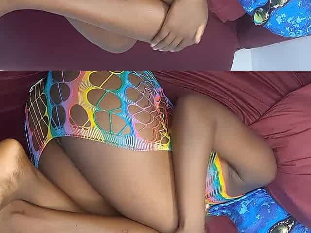 Sexy brunette whore wide open waiting for his cock