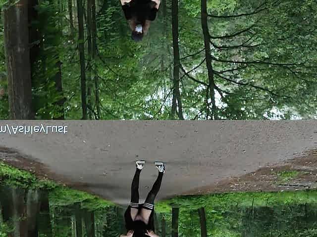 Femboy disrobes IN NATURE'S GARB and PIDDLES on the forest road - Ashley Longing