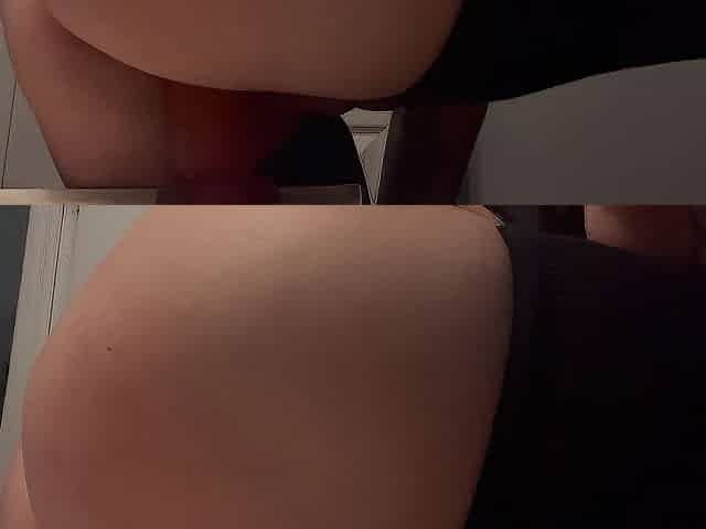 Tattooed playgirl rides sex tool in washroom