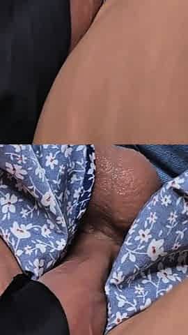 Stranger Slides Cock Under Her Short Dress and Creampies Her Pussy Hard on Crowded Bus - Risky Public Fuck