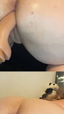 Curvy Slut Gets Fucked with a Sex Machine While Smoking