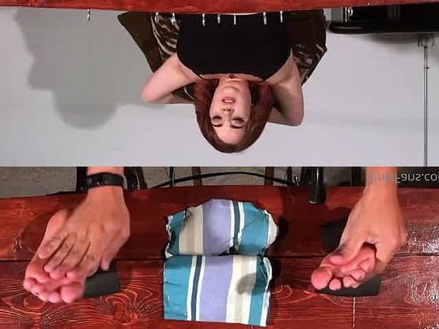 Cute teen girl enjoys foot fetish