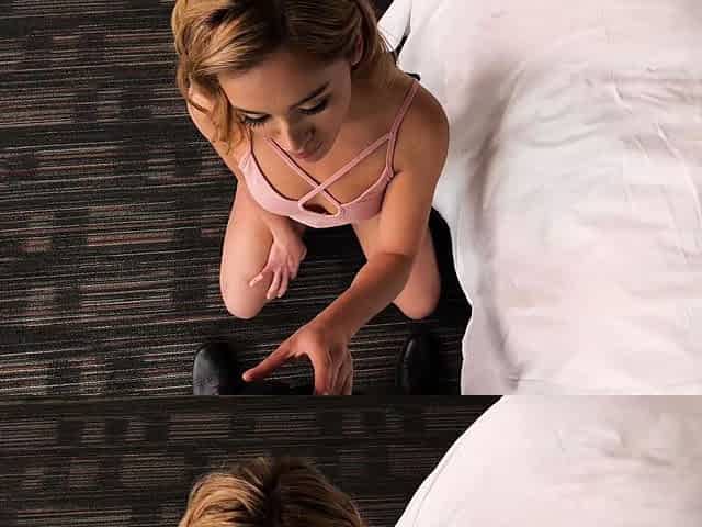 Tight blonde teen takes it doggystyle