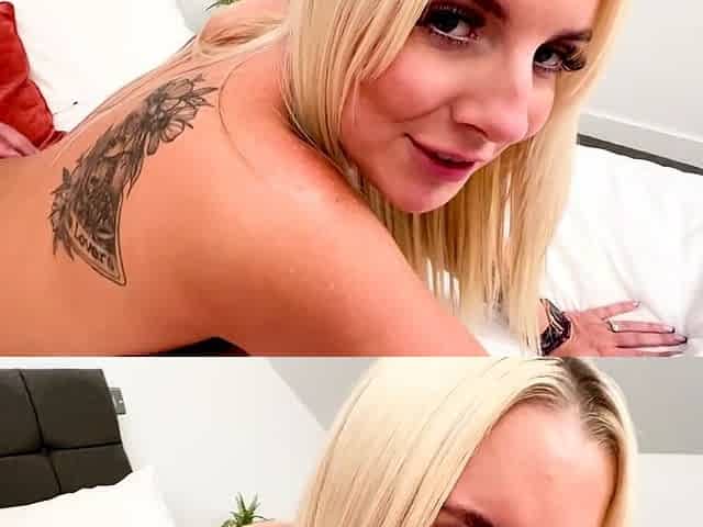 Real blonde amateur giving a POV blowjob