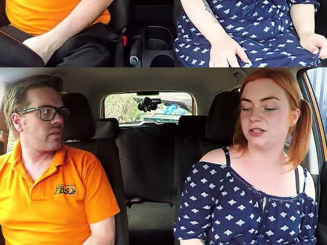 Fake Driving School Voluptuous redhead fucks in car