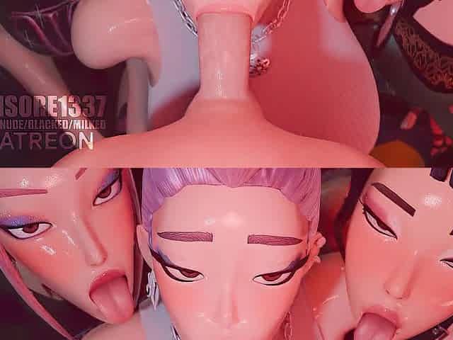 Fortnite Rumi Zoey Mira foursome throat bang FORTNITE KPOP DEMON HUNTERS