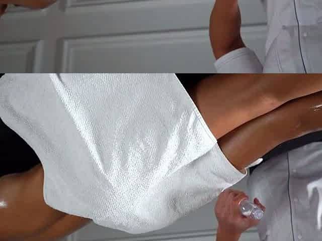 Real Cheating Babe with Big Ass gets Creampie after Oil